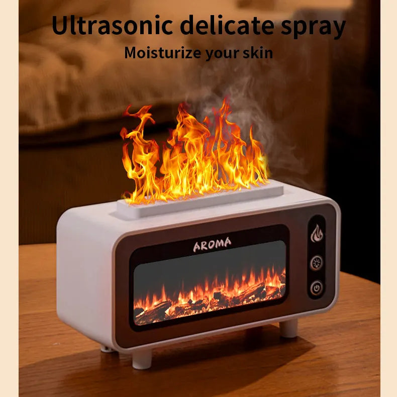 Fireplace Aroma Diffuser – 3D Flame Ultrasonic Humidifier