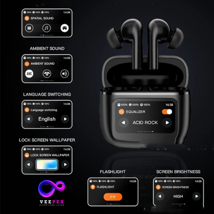 Bluetooth Headset with Touch Control and Color Screen