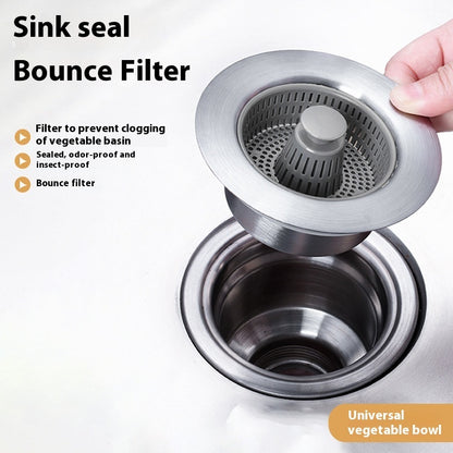 Kitchen Stainless Steel Sink Bounce Core Drainer