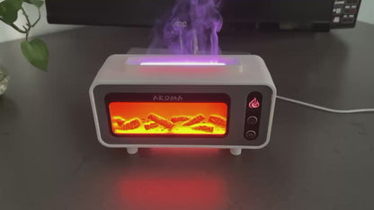 Fireplace Aroma Diffuser – 3D Flame Ultrasonic Humidifier